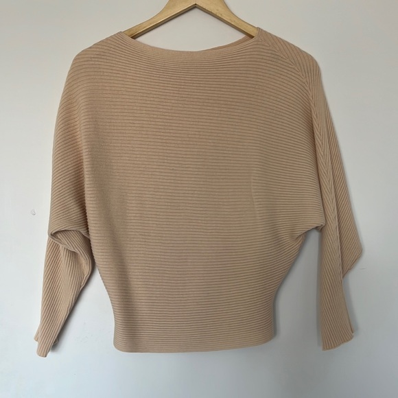 Light Pink Boat Neck Dolman Sleeve Cotton Blend Sweater - Picture 1 of 5